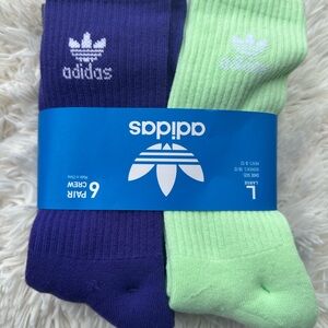 Adidas Men's/women Purple and Green Crew Socks